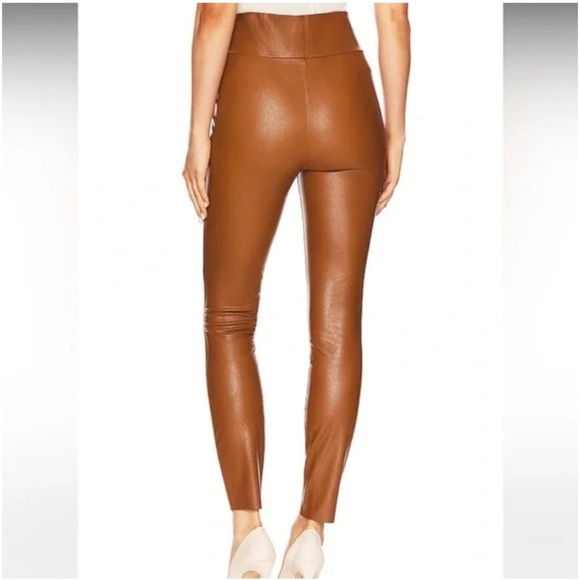 PAIGE Sheena Faux Leather Leggings in Argan New with Tags - Picture 3 of 9